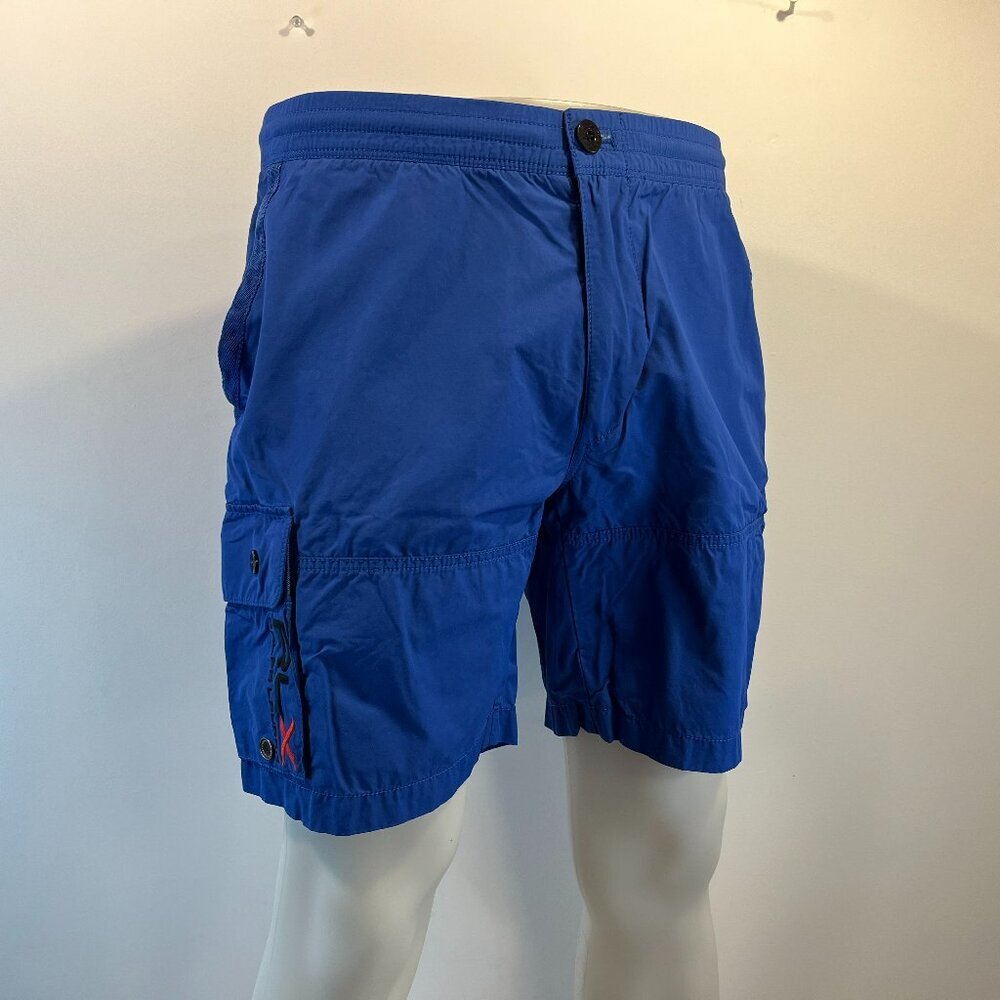 Ralph Lauren RLX Men's Blue Cargo Unlined Swim Shorts - Size Large